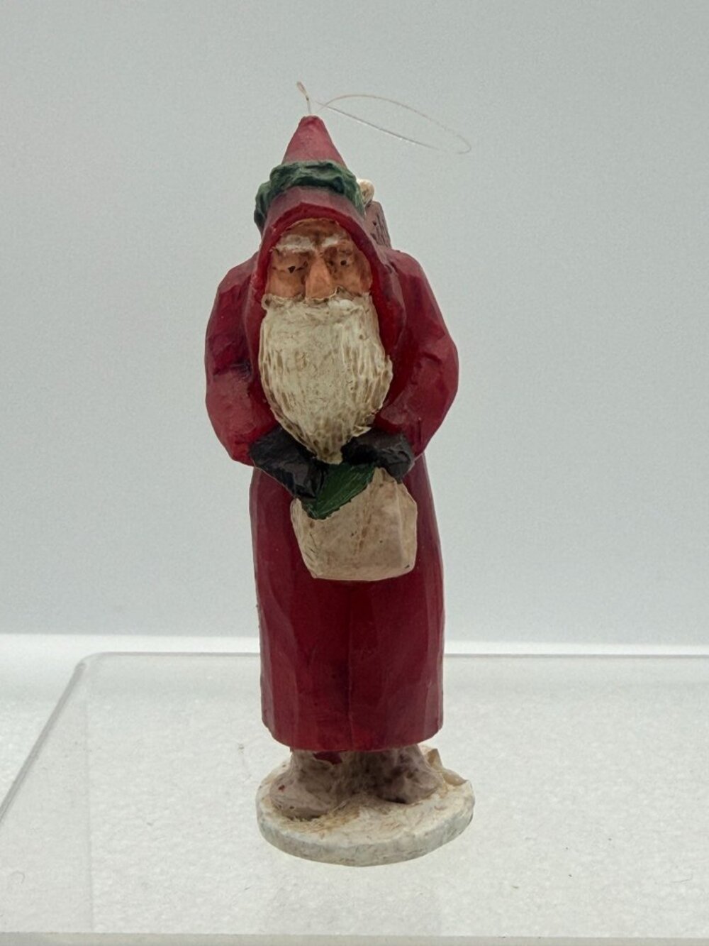 Vintage Briercroft Wax Santa Claus Figure Christmas Ornament Decor